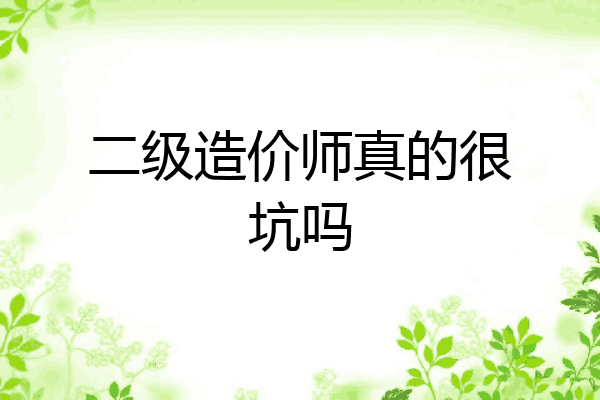 二级造价师真的很坑吗