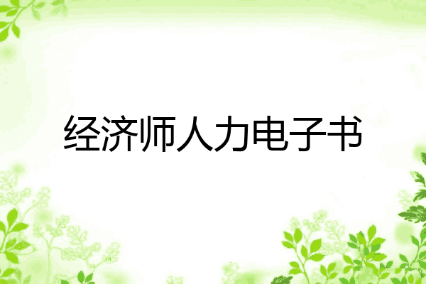 经济师人力电子书