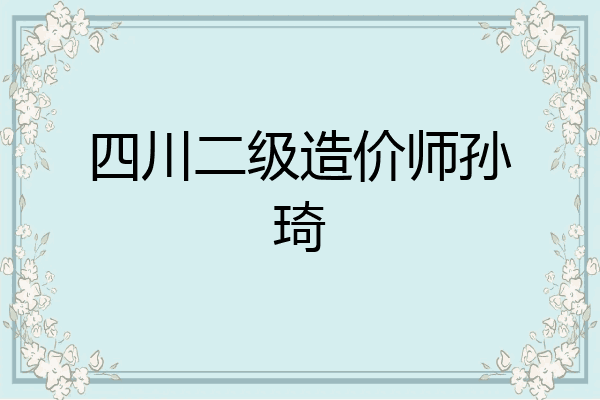四川二级造价师孙琦
