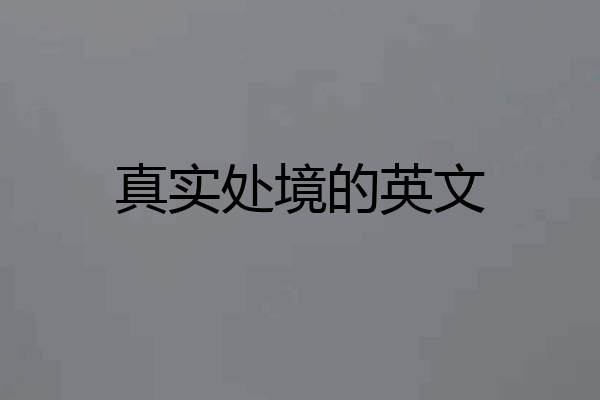 真实处境的英文