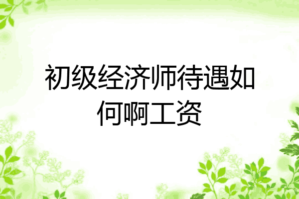 初级经济师待遇如何啊工资