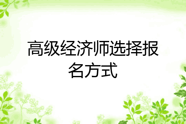 高级经济师选择报名方式