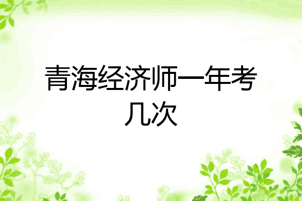 青海经济师一年考几次