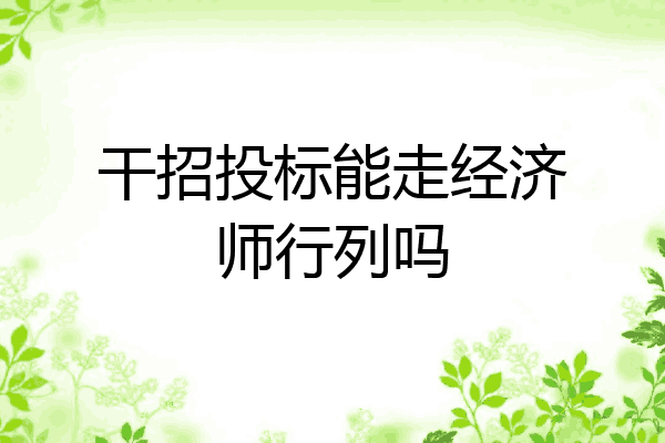 干招投标能走经济师行列吗