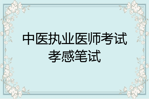 中医执业医师考试孝感笔试