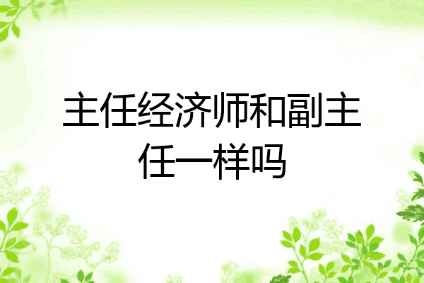 主任经济师和副主任一样吗