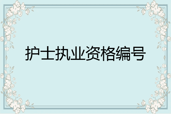 护士执业资格编号