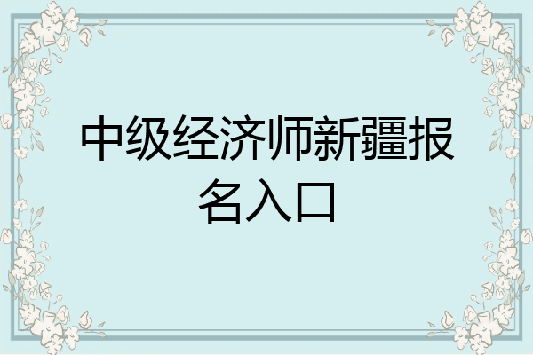 中级经济师新疆报名入口