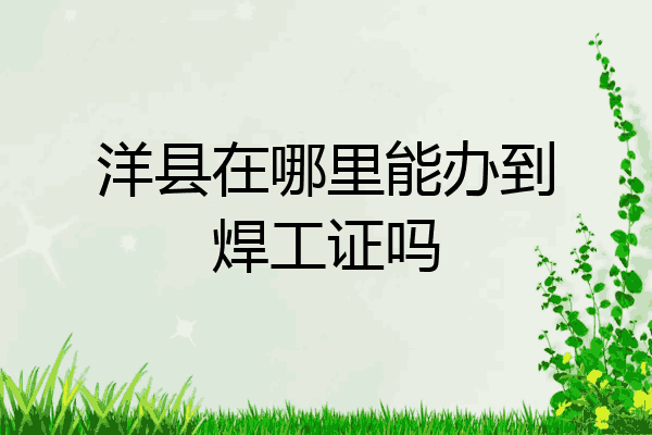 洋县在哪里能办到焊工证吗
