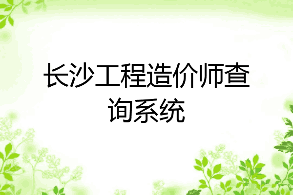 长沙工程造价师查询系统