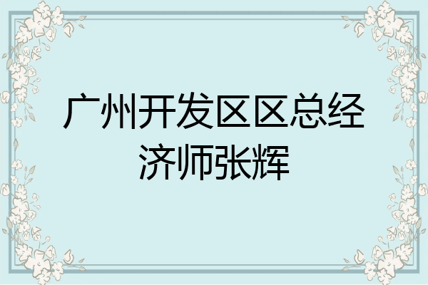 广州开发区区总经济师张辉