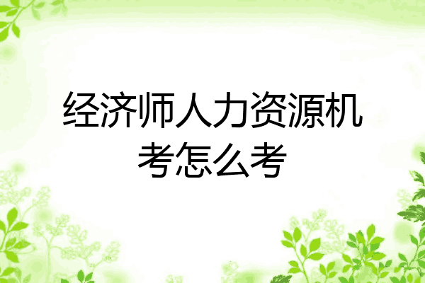 经济师人力资源机考怎么考