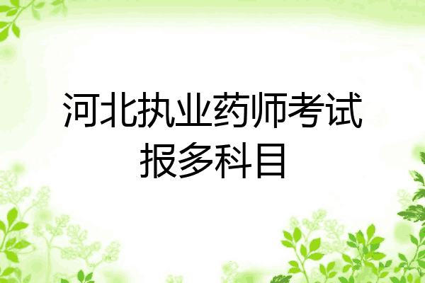 河北执业药师考试报多科目