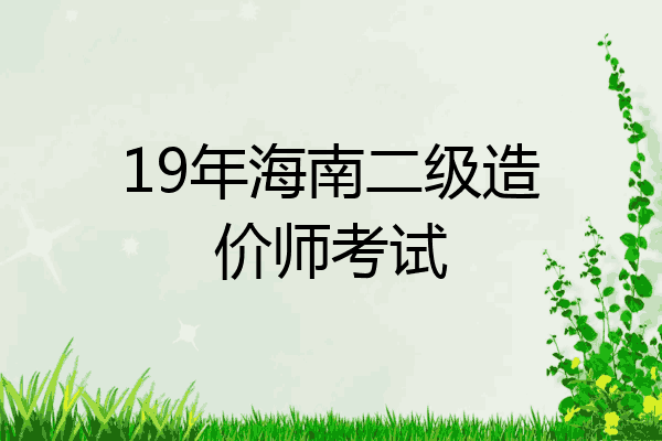 19年海南二级造价师考试