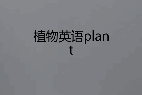 植物英语plant