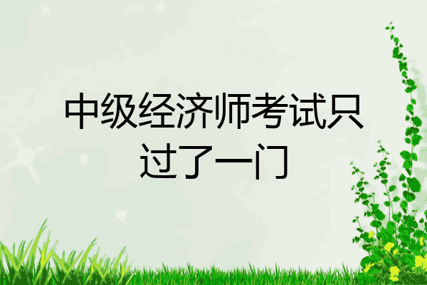 中级经济师考试只过了一门