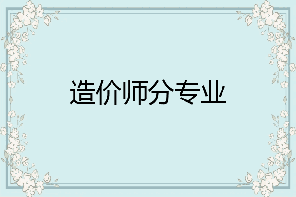 造价师分专业