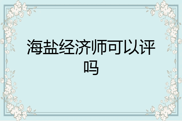 海盐经济师可以评吗
