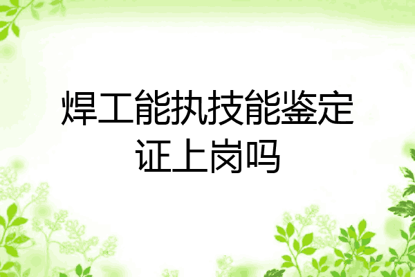 焊工能执技能鉴定证上岗吗