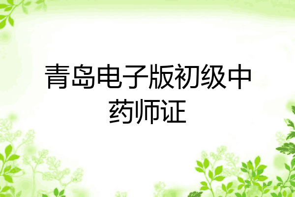 青岛电子版初级中药师证