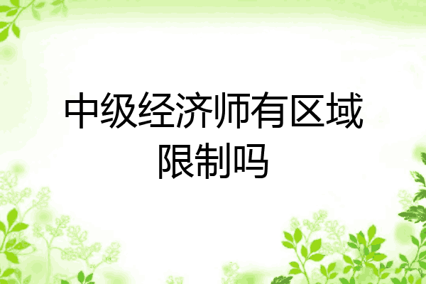 中级经济师有区域限制吗