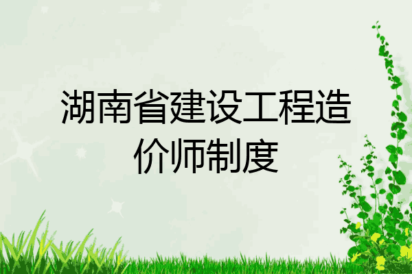 湖南省建设工程造价师制度