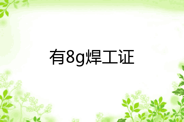 有8g焊工证