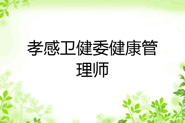 孝感卫健委健康管理师