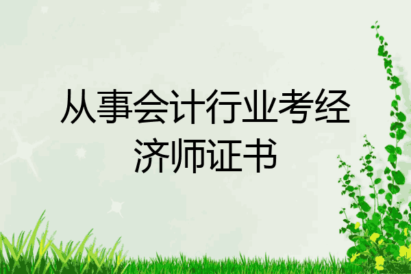 从事会计行业考经济师证书