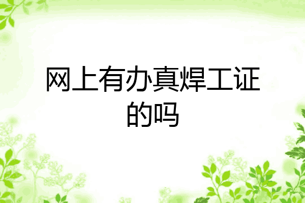 网上有办真焊工证的吗