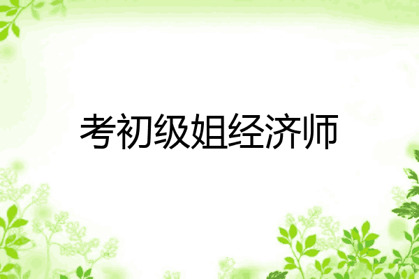 考初级姐经济师