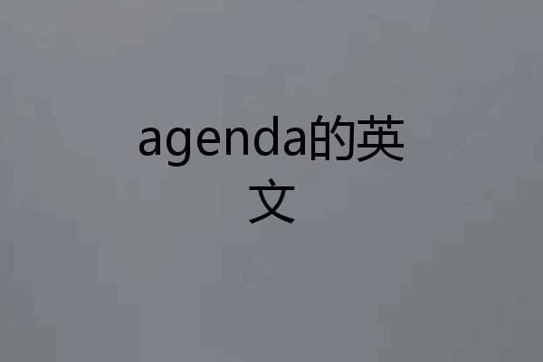 agenda的英文