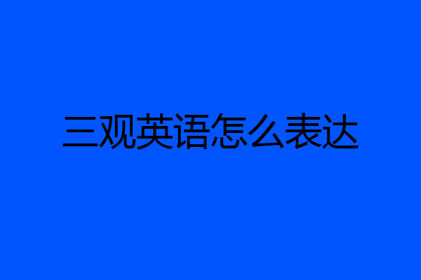 三观英语怎么表达