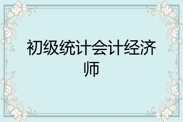 初级统计会计经济师