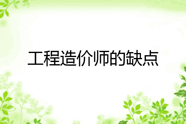 工程造价师的缺点
