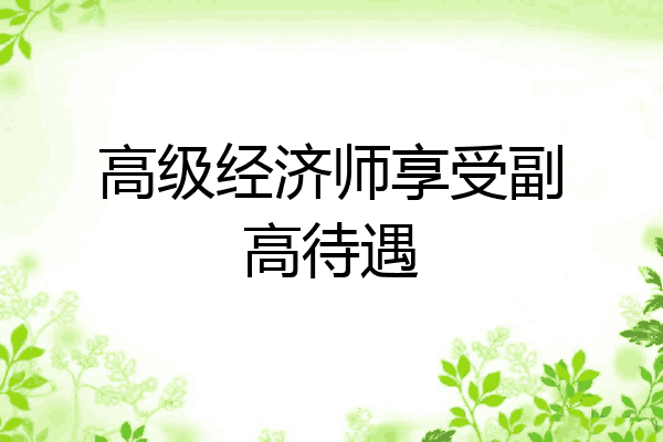 高级经济师享受副高待遇