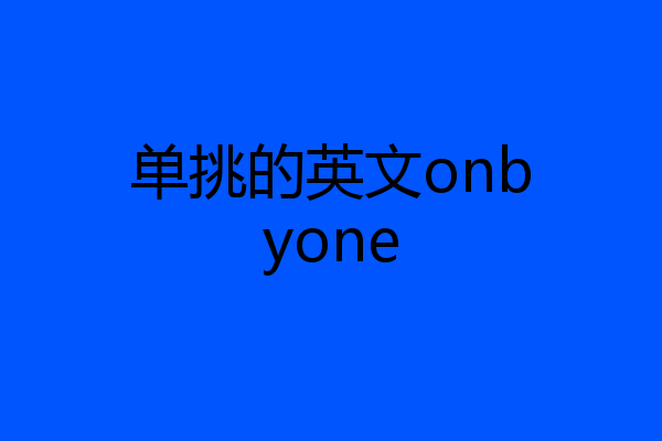 单挑的英文onbyone