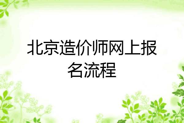 北京造价师网上报名流程