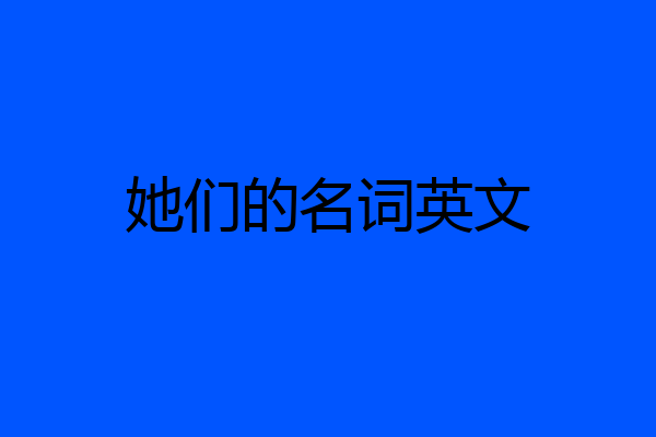 她们的名词英文