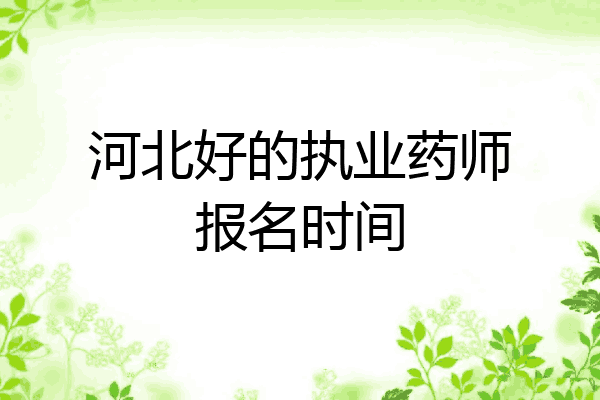 河北好的执业药师报名时间