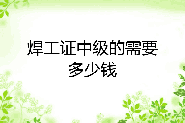 焊工证中级的需要多少钱