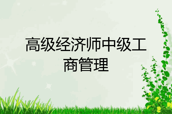 高级经济师中级工商管理
