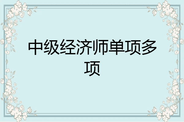中级经济师单项多项