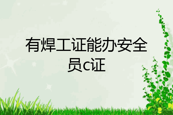 有焊工证能办安全员c证