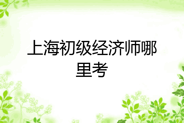 上海初级经济师哪里考