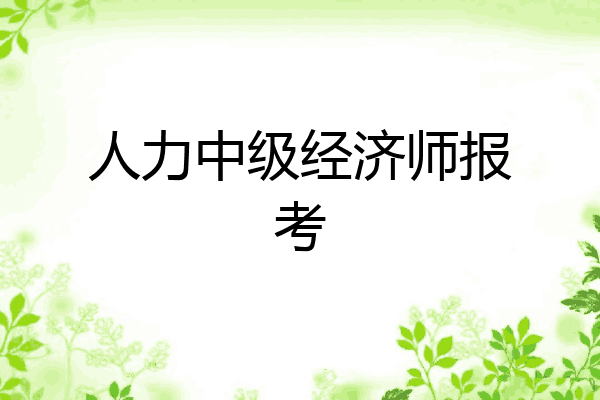 人力中级经济师报考