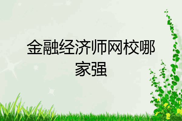 金融经济师网校哪家强