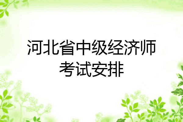 河北省中级经济师考试安排