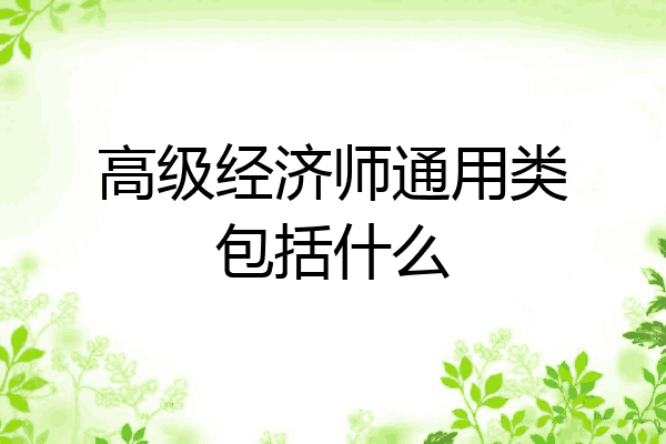 高级经济师通用类包括什么