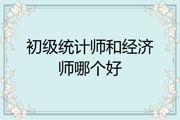 初级统计师和经济师哪个好